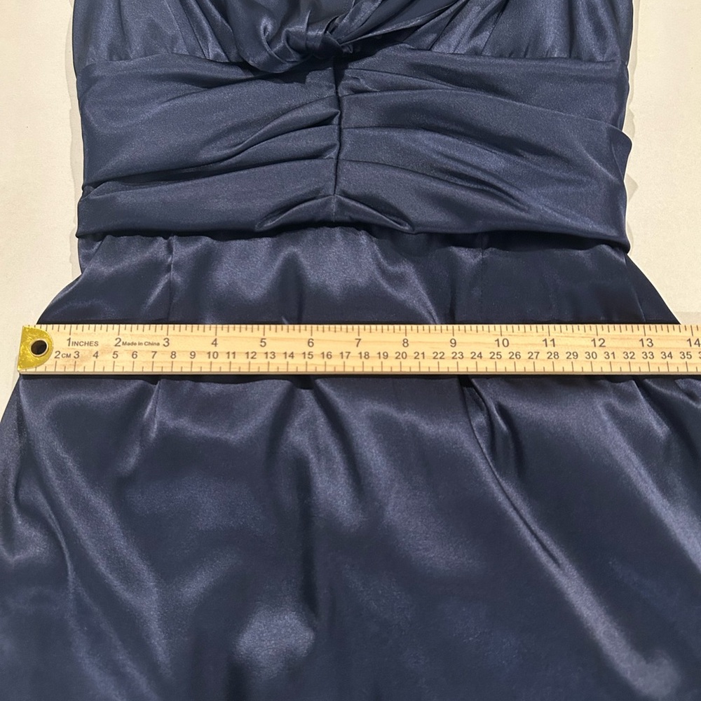 Eliza J Navy Blue Satin Sheath cocktail dress Size 2P - Picture 11 of 13